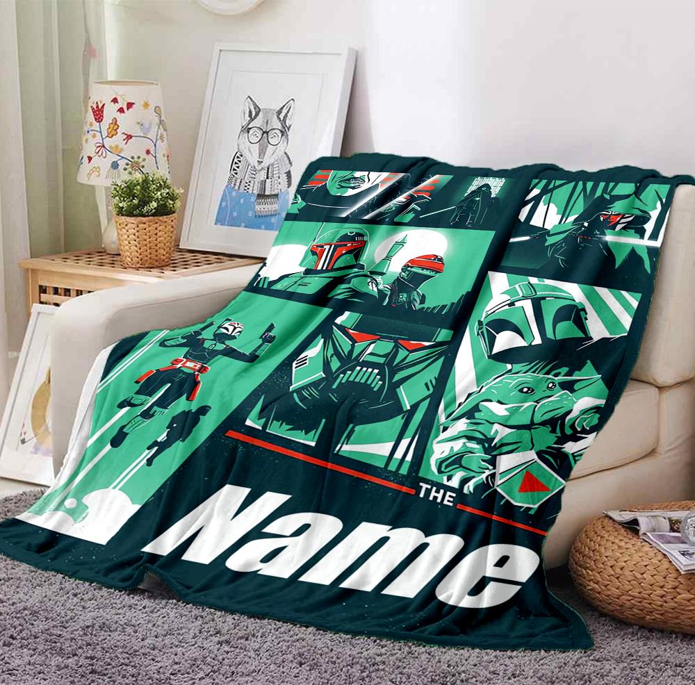 Custom Name Darth Vader Lightsaber Flannel Blanket Throw Blanket Soft Warm Sofa Bed Decor Unique Gift