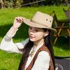 Vintage Western Cowboy Hat Solid Color Basin Hat Wide Brim Jazz Hat Outdoor Sun Protection For Hiking Camping Riding