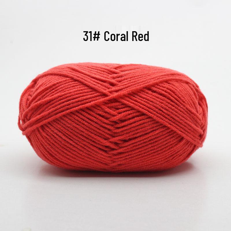 4-Ply Milk Cotton Yarn for DIY Baby Scarf & Blanket Knitting