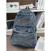 Vintage Denim Canvas Backpack for Men and Women, Suitable for Couples, for School, Travel, Casual, Lazy Style, Japanese and Kore