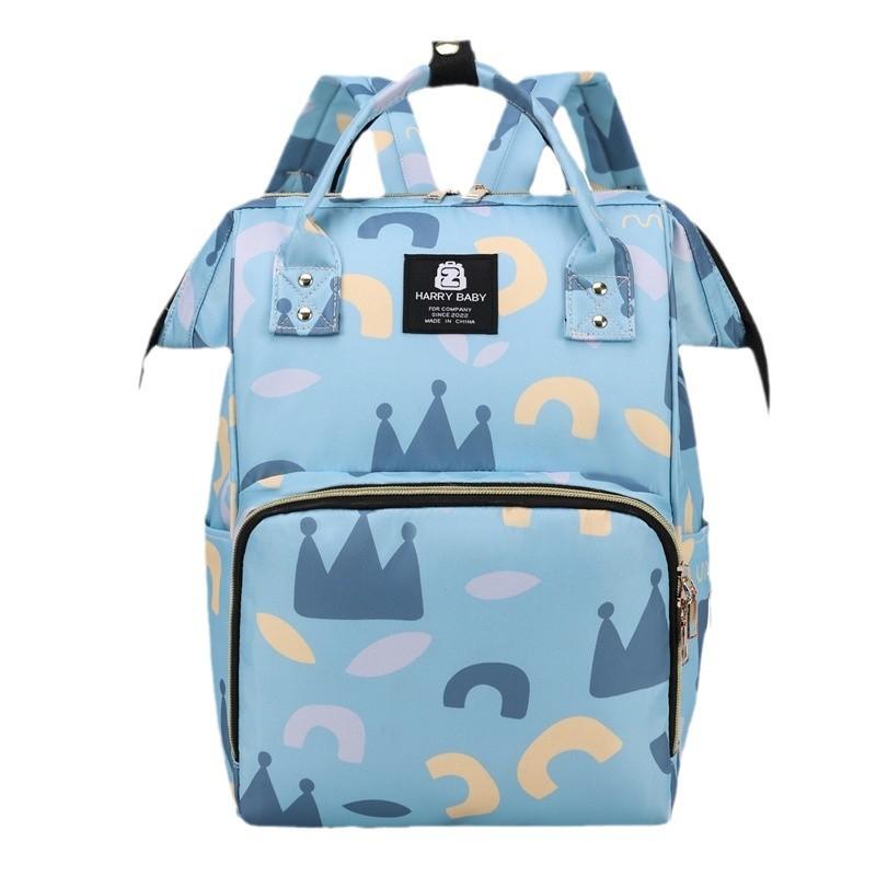 Large-capacity, fashionable, and lightweight printed tote bag for baby bottles, a multi-functional backpack for storing baby essentials, perfect for