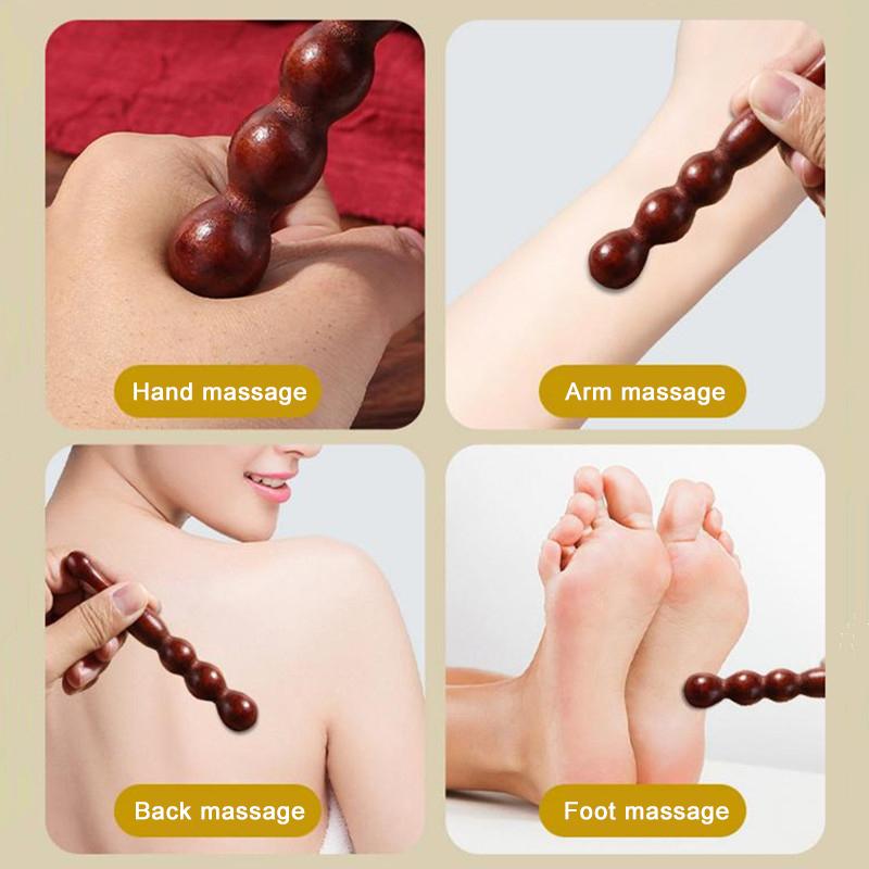 Massage Stick Reflexology Tool for Foot and Body Wooden Acupressure Therapy Deep Tissue Relaxation Home Spa Device