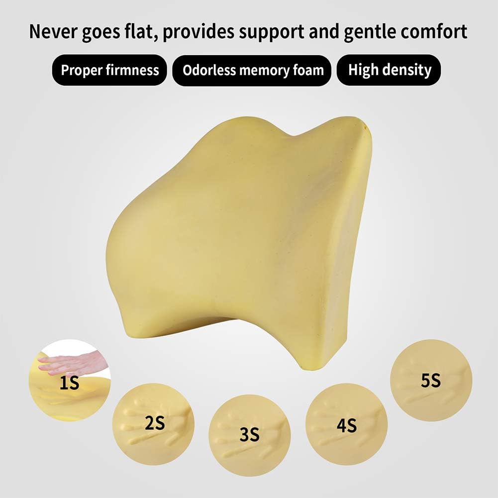 Memory Foam Lumbar Support Pillow for Cars - Car Seat Back Support(Beige)
