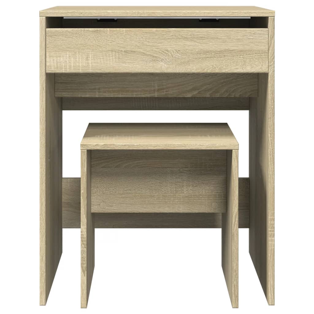 Makeup Table with Stool Sonoma Oak 60 x 40 x 113.5 cm