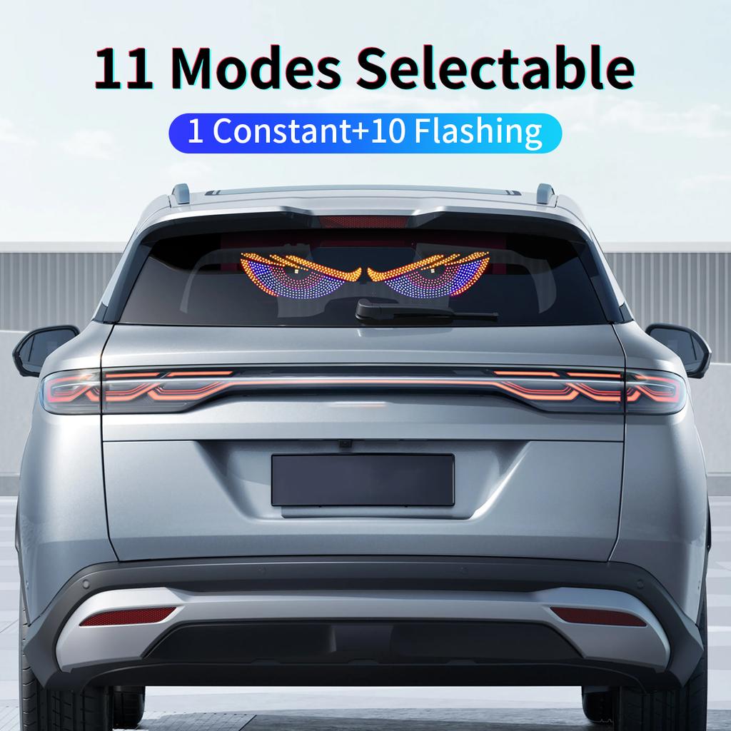 Devil Eye LED For Car Truck Pixel Panel Light USB Dynamic Devil Eyes Light 12V RGB Car Truck Window Decor Windshield Lighting