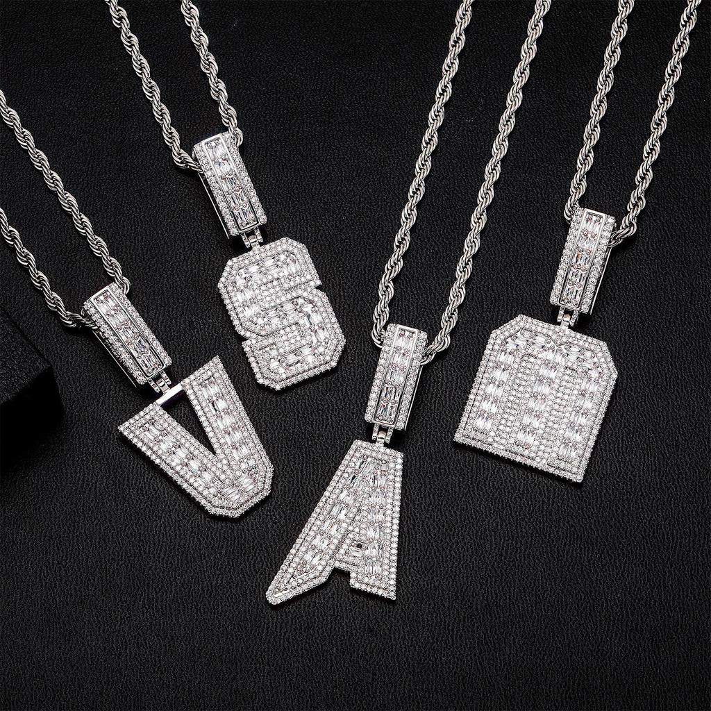 Jin'ao European & American Hip Hop Letter Pendant Spiked Double-Layer Diamond Men's Necklace