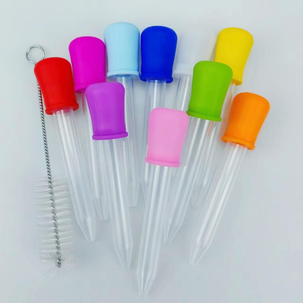 Silicone Dropper with 5ml Measurement Markings Precise Liquid Dispensing Tool for Laboratory Kitchen and Medical Use