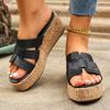 Modemarken-Design Klobige Plateausandalen Damen 2025 Sommer Dicke Sohle Keilabsatz Hausschuhe Frau Mode Rutschfest Strand Sandalen Damen