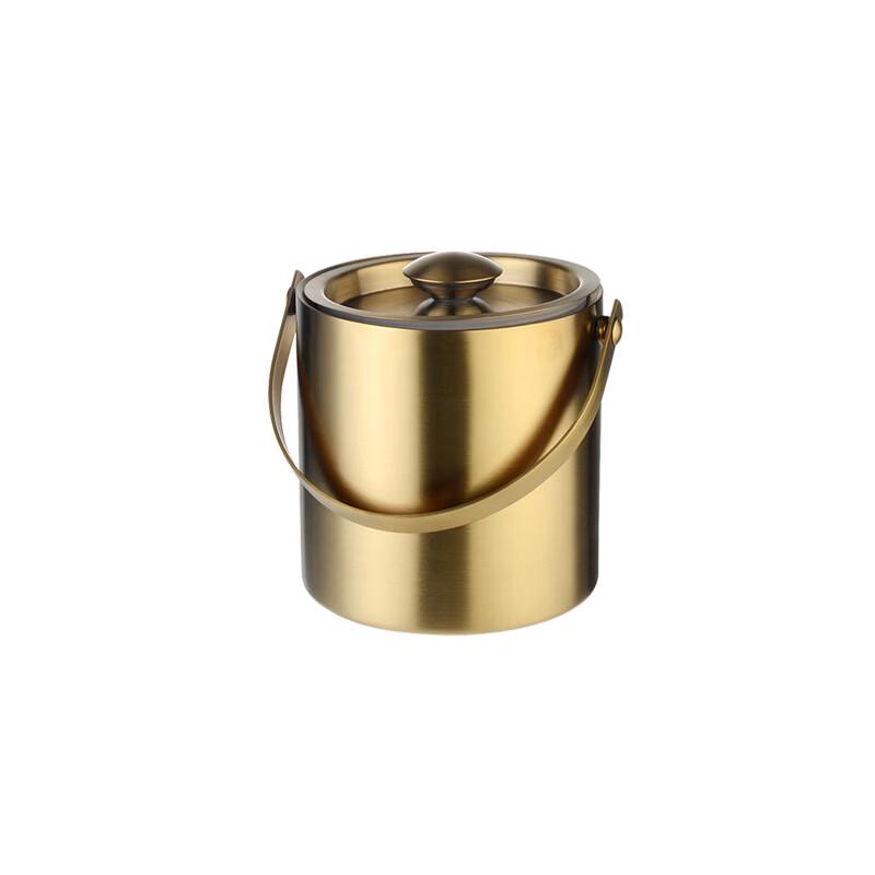 Portable Double-Layer Stainless Steel Ice Bucket