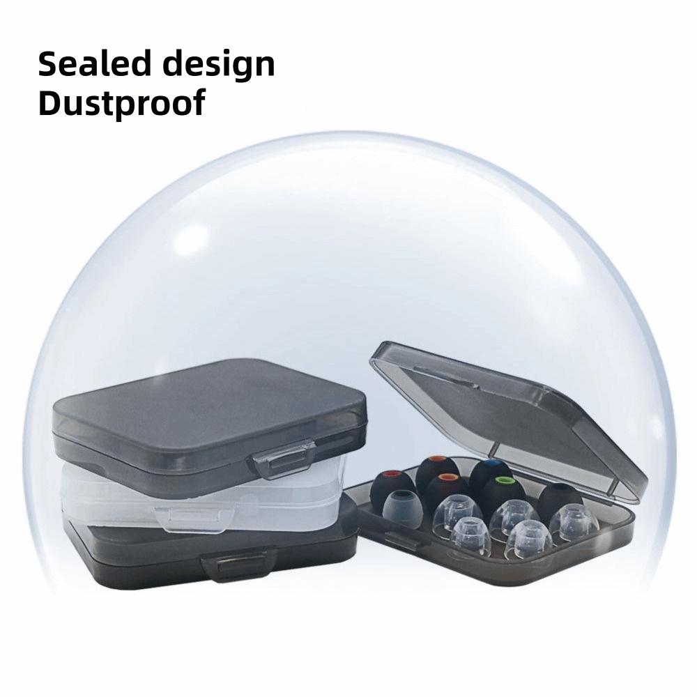 Shockproof Earphone Silicone Case Storage Box Thick Material Anti-lost Ear Tips Storage Box Dustproof Transparent