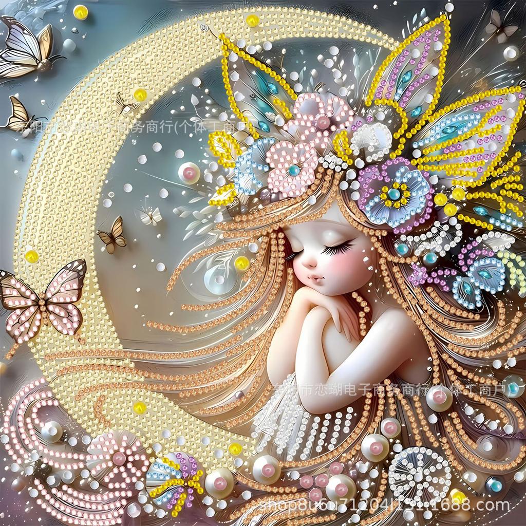 Schmetterlingsförmiges Diamantgemälde in großer Größe mit leuchtenden Diamanten, dekoratives Gemälde, Explosionsmotiv