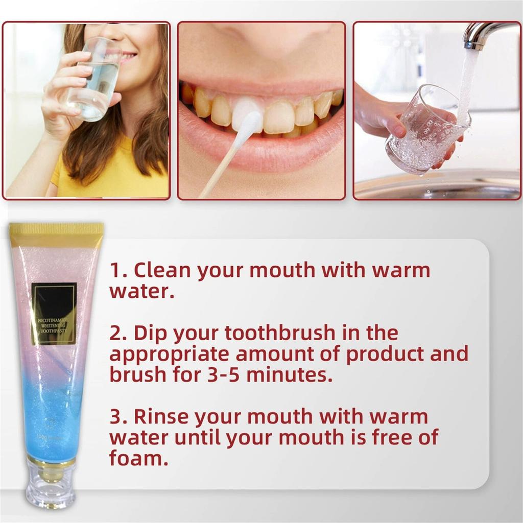 Whitening-Zahnpasta, BodyAccel Intensive Whitening-Zahnpasta mit natürlicher, sanfter Pflege, Tiefenfleckenentfernung, Clean Peach, verbessert die Gesundheit, frischer Atem