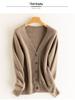 Women's Cashmere V-Neck Knit Cardigan - Warm, Loose, Slimming Sweater for Autumn & Winter