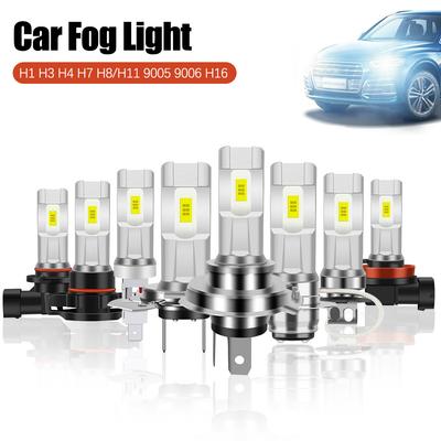 1 Adet 80W Araba Farı H1 H3 H4 H7 H8/H11 9005 9006 H16 LED Ampul Far 1800LM CSP LED Çipler Sis Ampulü 6000K Beyaz DC12V 24V