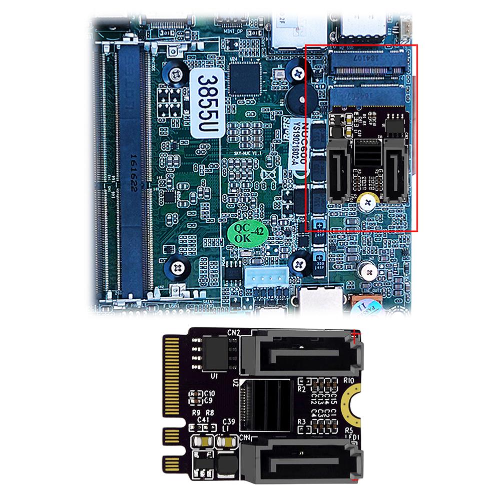 M2 To SATA3.0 Expansion Card Adapter JMB582 Chip KEY A + E WIFI M.2 To SATA for PC Servers Consumer Electronics/Storage Device