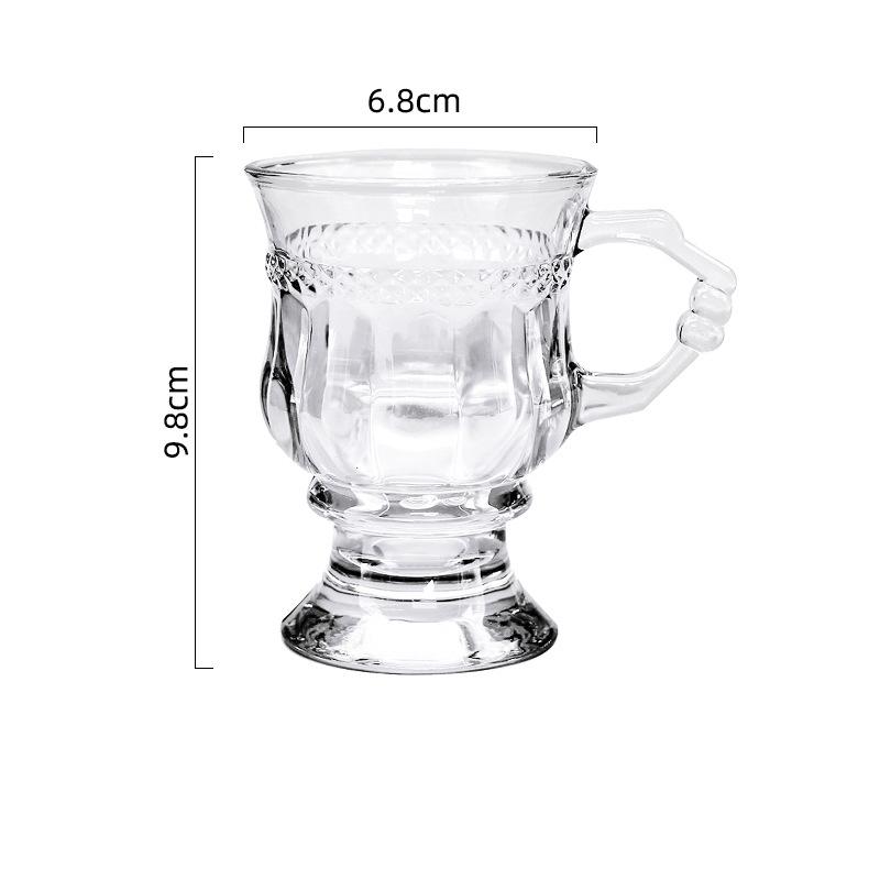 

Креативная европейская легкая роскошная рельефная стеклянная чашка для кофе, чашка для молока, чашка для завтрака, чашка для вина
