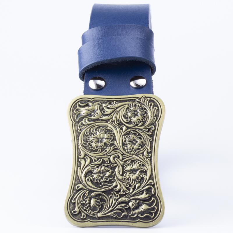 Fashion Genuine Leather Belt Arabesque Pattern Metal Buckle Retro Islam Vine Floral Design Royal Flower Carved Belt Decorative
