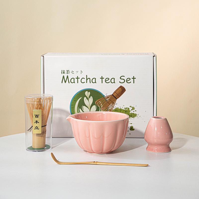 

4/8pcs Matcha Whisk Set for Tea Lover Ceramic Matcha Kit Set petal Bowl Whisk Scoop Sifter for Home Camping Art of Tea Present
