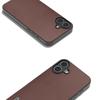 ABEEL For iPhone 16 Case Genuine Cow Leather Coated PC+TPU Hybrid Phone Cover