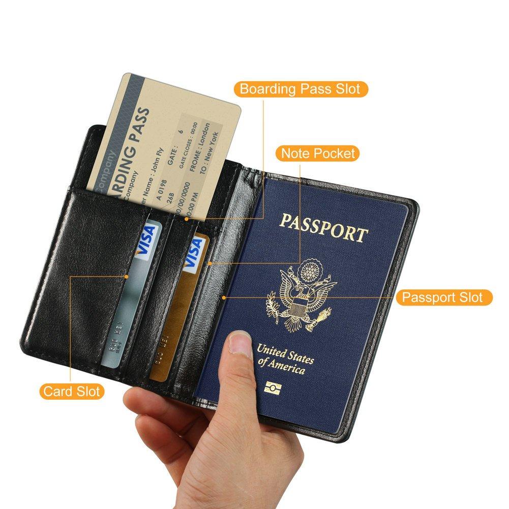 Kepuch Custer Case for Lightweight PU Leather Cover Black Passport, -