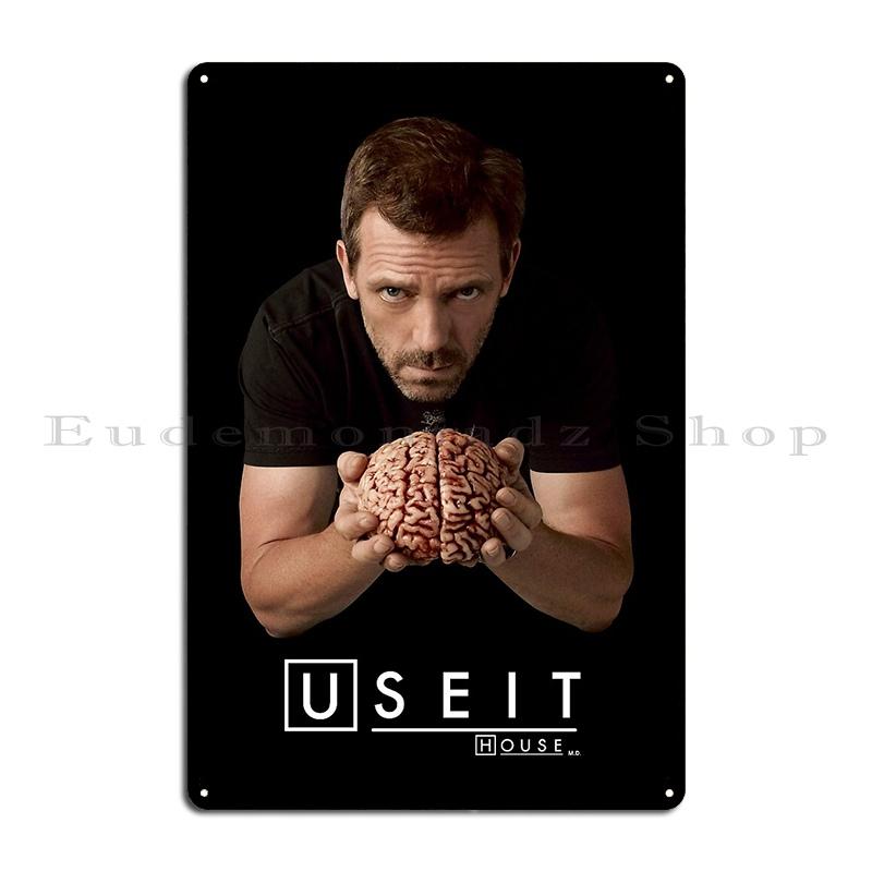 Black and white Dr House tv show quotes Trevco Mens House I Dont Like Anyone Metal Decoration Create Cinema Tin Sign Poster 20x30cm(7.8x11.8inch)
