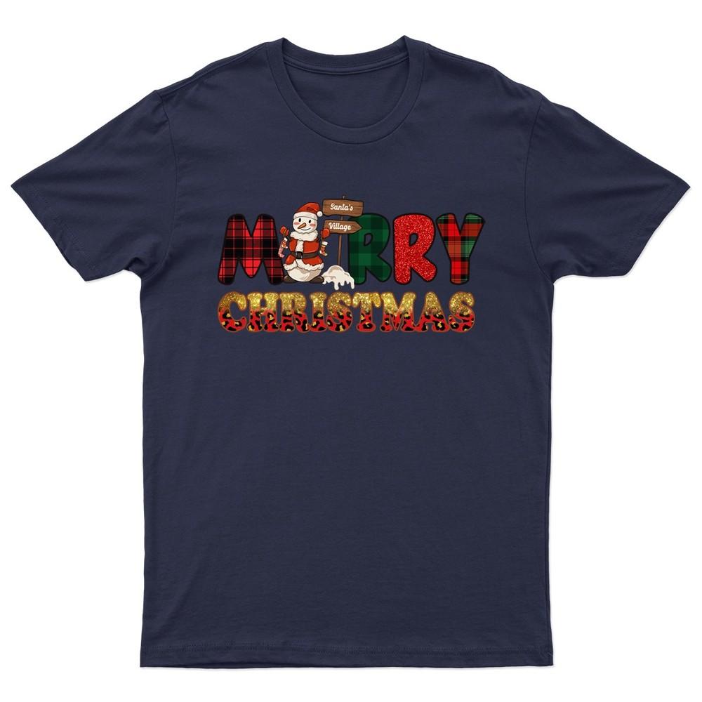 Merry Christmas Santa Village TShirt Unisex Gift Retro Funny Unisexs Vintage