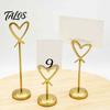 Table Decoration Accessories Hollow Heart Number Holder, Love Place Card Stand, Metal Stand Clip for Photos, Food Signs, Memo Notes, Weddings,