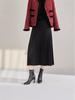 Spring Grey High-Waisted Slimming Pleated Midi Skirt - Versatile Commuting Outfit