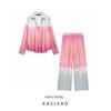 Kaslead New Arrival Women's Fashion Style Tie-Dye Print Shirt Casual Pants 8339211 8200202