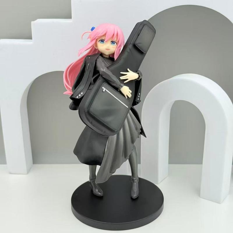 20CM Matériau PVC Bocchi la Rock ! Figure de fille anime pose debout guitare Figurine Anime Fille Anime Jouet tendance Ornement Modèle Bureau & Chambre Cadeau
