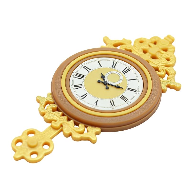 Portable Miniature Retro European Wall Clock For Dollhouses Use ABS Lightweight Design