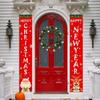 1pair Cute Christmas Porch Sign Cloth Christmas Hanging Banner  Xmas Navidad Gift