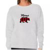 Women's Bear MAMA Print Round Neck Sweatshirt, Long Sleeve, Multi-color, European and American Style, In Stock (2025).