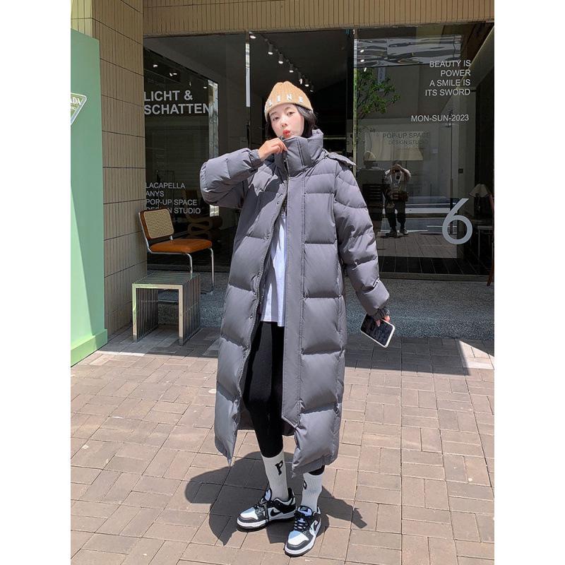 Women's Long Thickened Goose Down Jacket - Cold-Proof, Over-the-Knee, Ideal for Harbin Travel