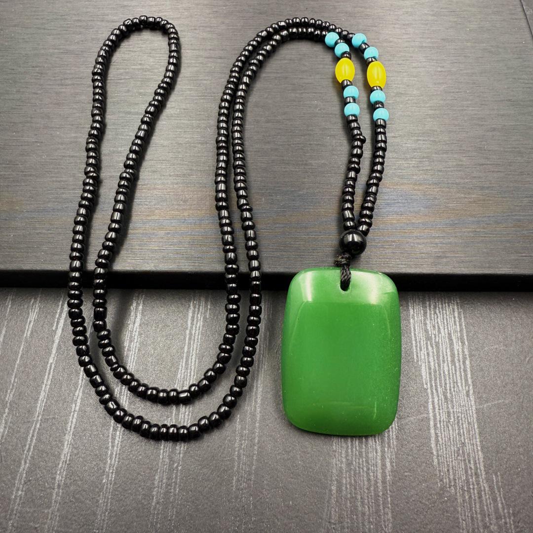 Safe and Sound Imitation Hetian Jade Pendant Necklace for Men and Women