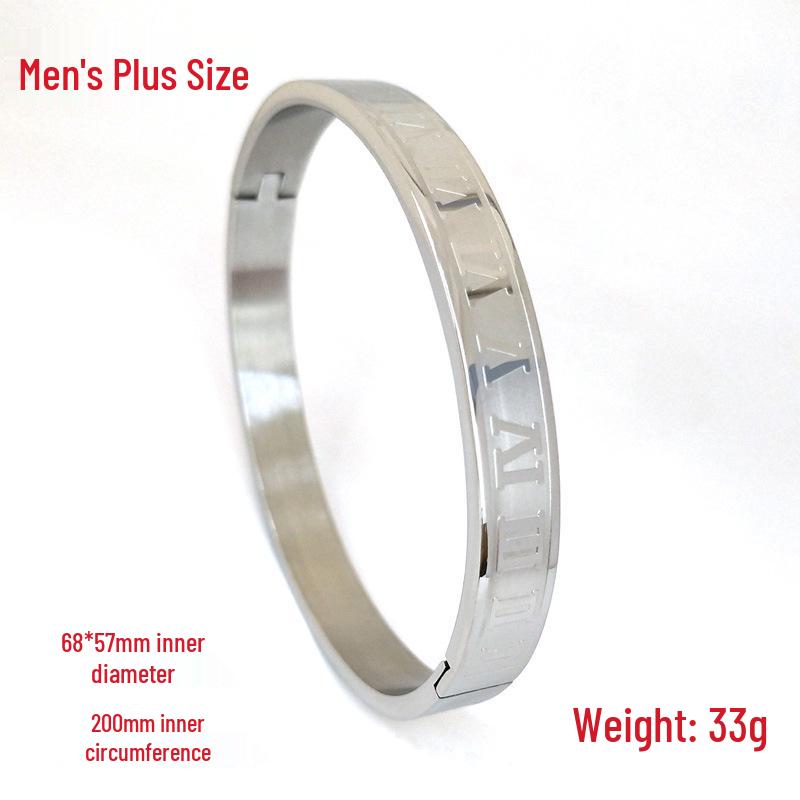 

Fashion Roman Numeral 18K Stainless Steel Men s Bracelet with Five-Color Engraving