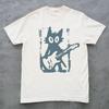 Rockstar Cat Grunge Punk Band Tee Aesthetic Abstract Guitar Tshirt Unisex Unisex Harajuku Y2k Tshirt Trendy Streetwear Tee Tops