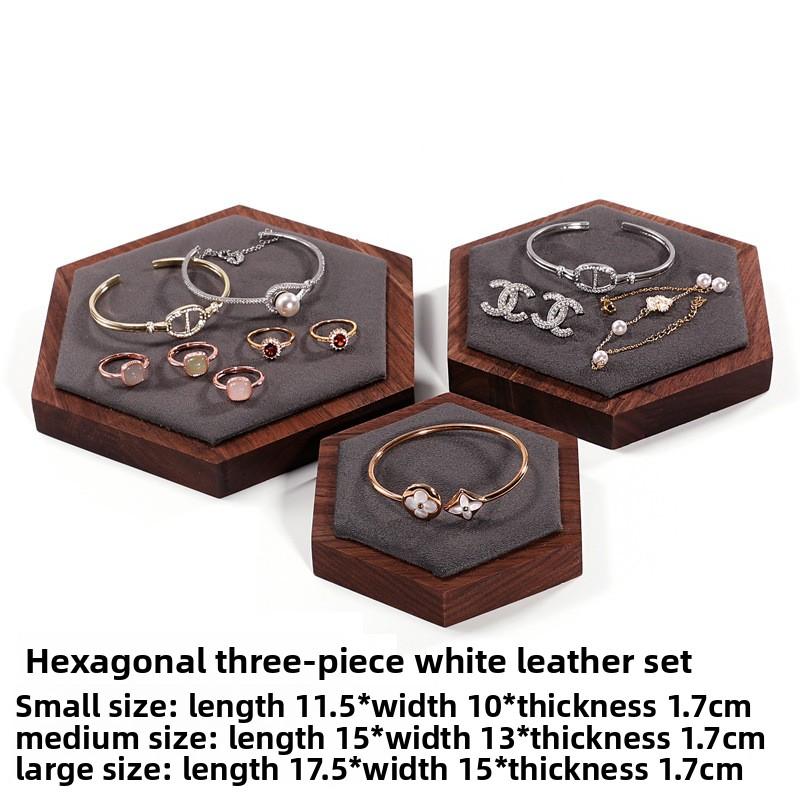 Walnut Jewelry Display Prop Set Combination Bracelet Display Stand Jewelry Display Stand Necklace Display Stand