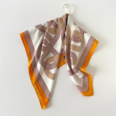 Neuer Frühlings- und Sommer-Twill-Seidenschal mit Druck für Damen High-End-Design Quadratischer Schal Modischer Sonnenschutz Kopftuch