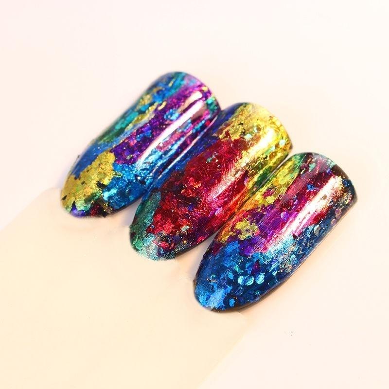 2PCS Gradient Starry Sky Nagelfolie blau holographische Papier Nail Art Aufkleber