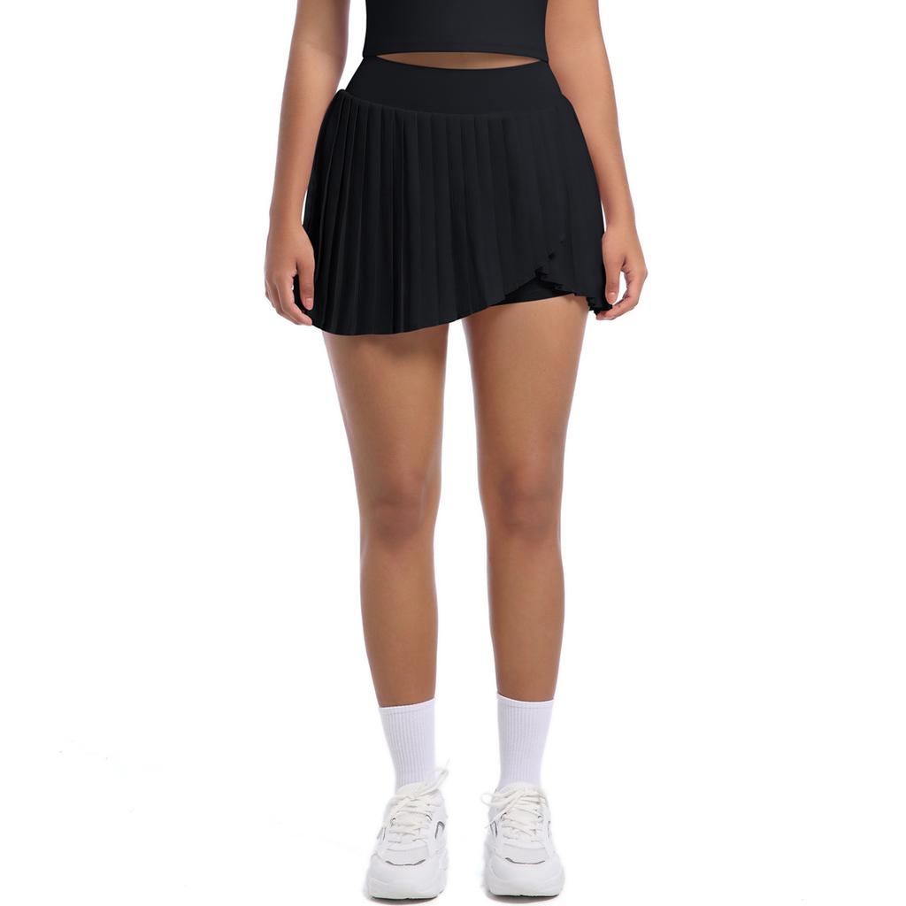 New European and American tennis skirt pleated skirt yoga fitness skirt anti-light quick-drying pants skirt yoga clothes