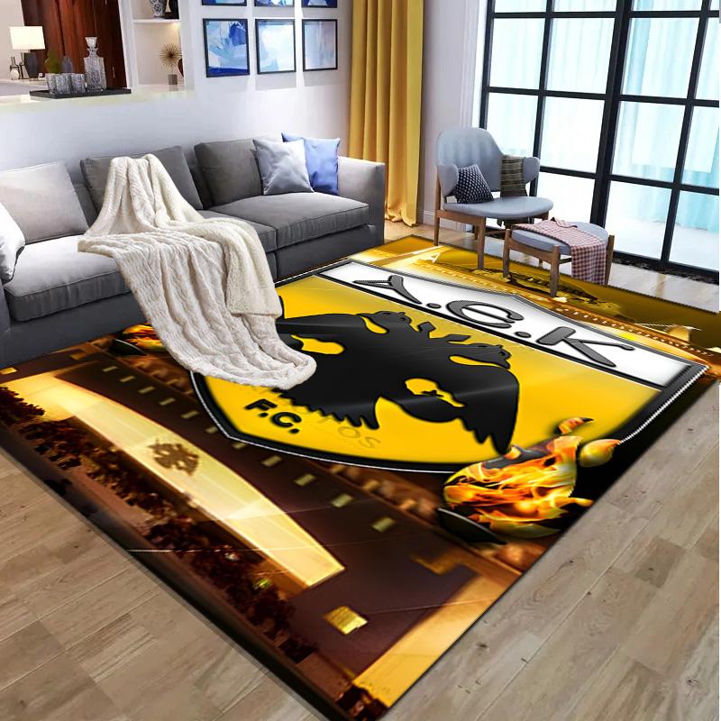 AEK Athens FC Pattern Rug, Indoor/Outdoor Mat, for Picnic, Gameroom, Bedroom, Office, Living Room, Home Decor Carpet, Birthday Gift