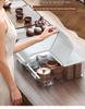 White Transparent Tea Set Storage Box with Lid - Dustproof, Moisture-Proof Kitchen Countertop Organizer