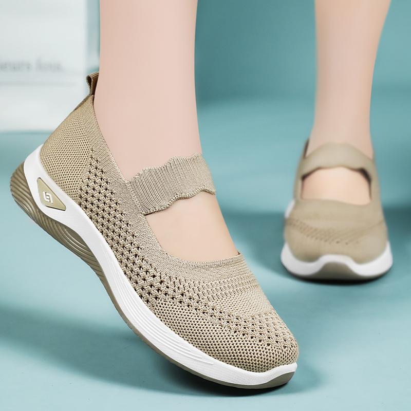

Women s summer casual sports shoes with breathable soft sole, lightweight and comfortable outdoor running, mom s shoes 36 хакі