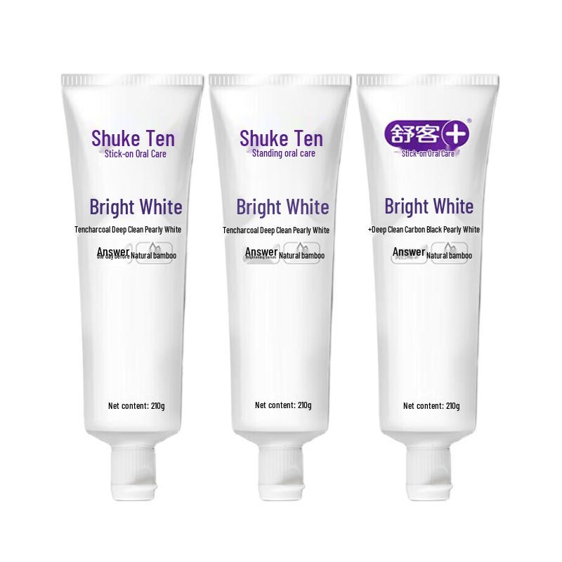 Shuke Bright White Charcoal Mint Toothpaste 3-Pack