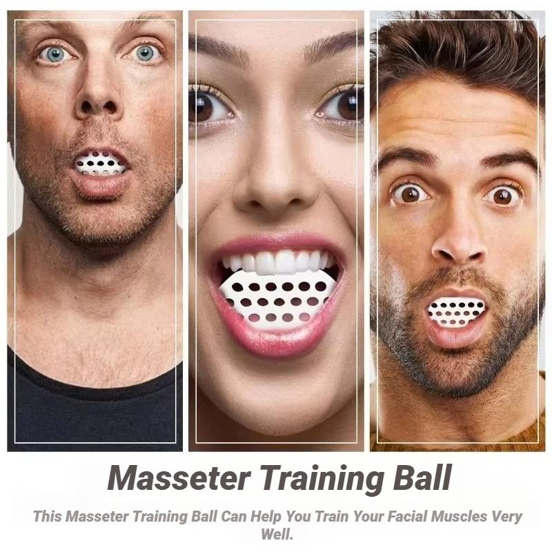 Durable And Safe 1/2Pcs Large Jaw Exerciser Fitness Jawline Muscle Training Double Chin Reducer Neck Face Slimming Mouth Jawliner Silicone Chew