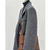 Petite Women's High-End Korean Style Gray Wool Autumn/Winter Coat Blazer