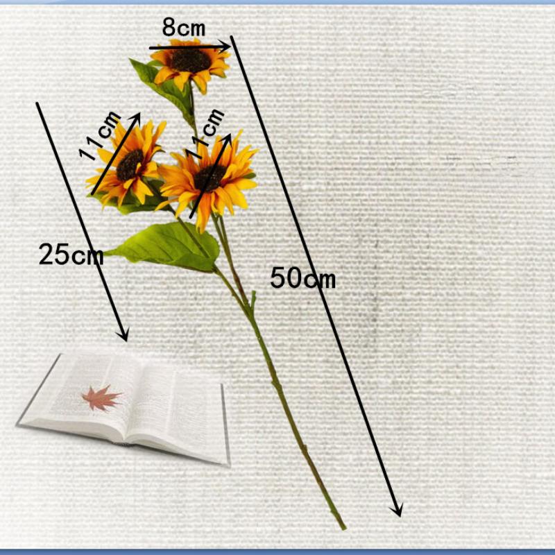 5pcs Artificial Sunflowers Branch Silk Fake Flowers Hotel Restaurant Decor Simulation Countryside Sunflower Home Decoration