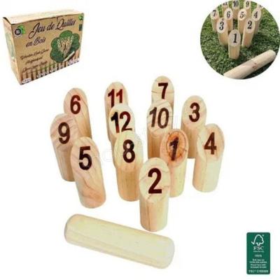 Nordic Skittles Game - Wood - 12 Skittles - For Children and Adults - Outdoor - From 6 Years Old