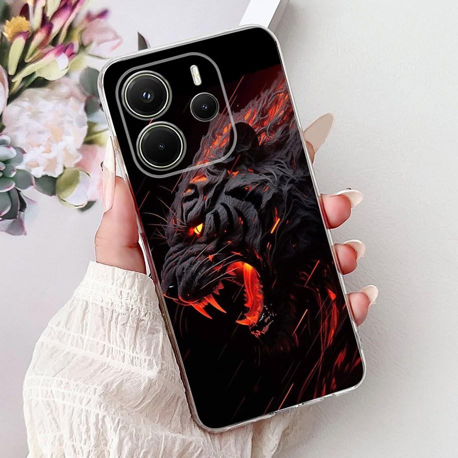 Silicone Case For Xiaomi Redmi Note 14 4G EU 2025 Cover Cool Lion Leopard Dragon Animals Soft Slim Coque For Note14 4G EU Fundas